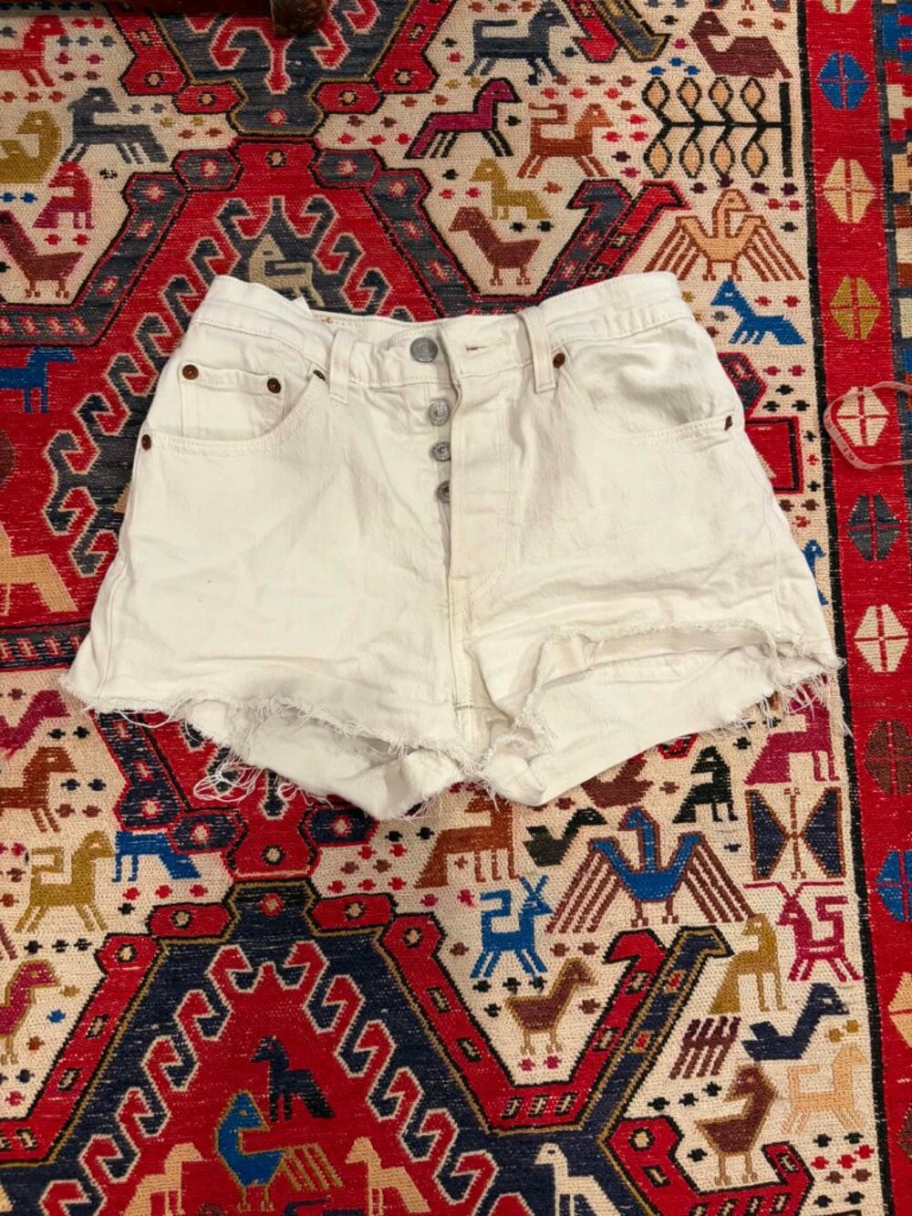 501 Levi's high waist denim shorts (25)